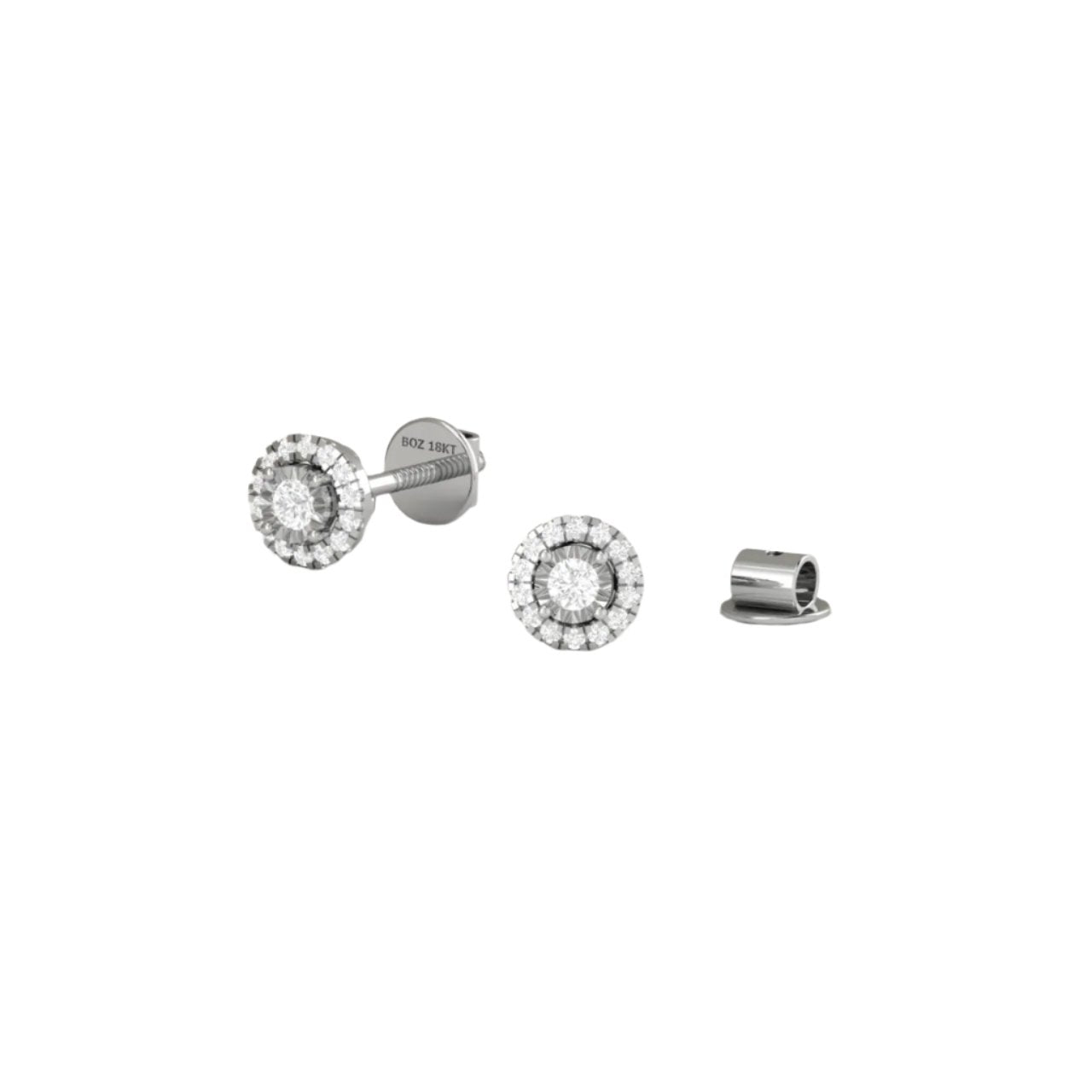 Solitaire factory Round 925 Sterling Silver Stud