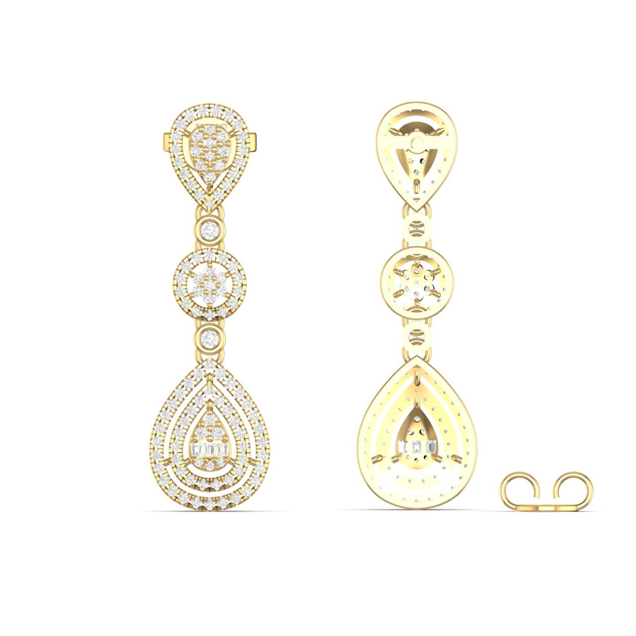 Tear Drop Diamond Earrings in 18K Gold