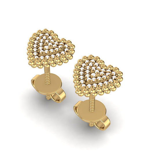 Ava Heart Shape Diamond Studs in 18K Gold