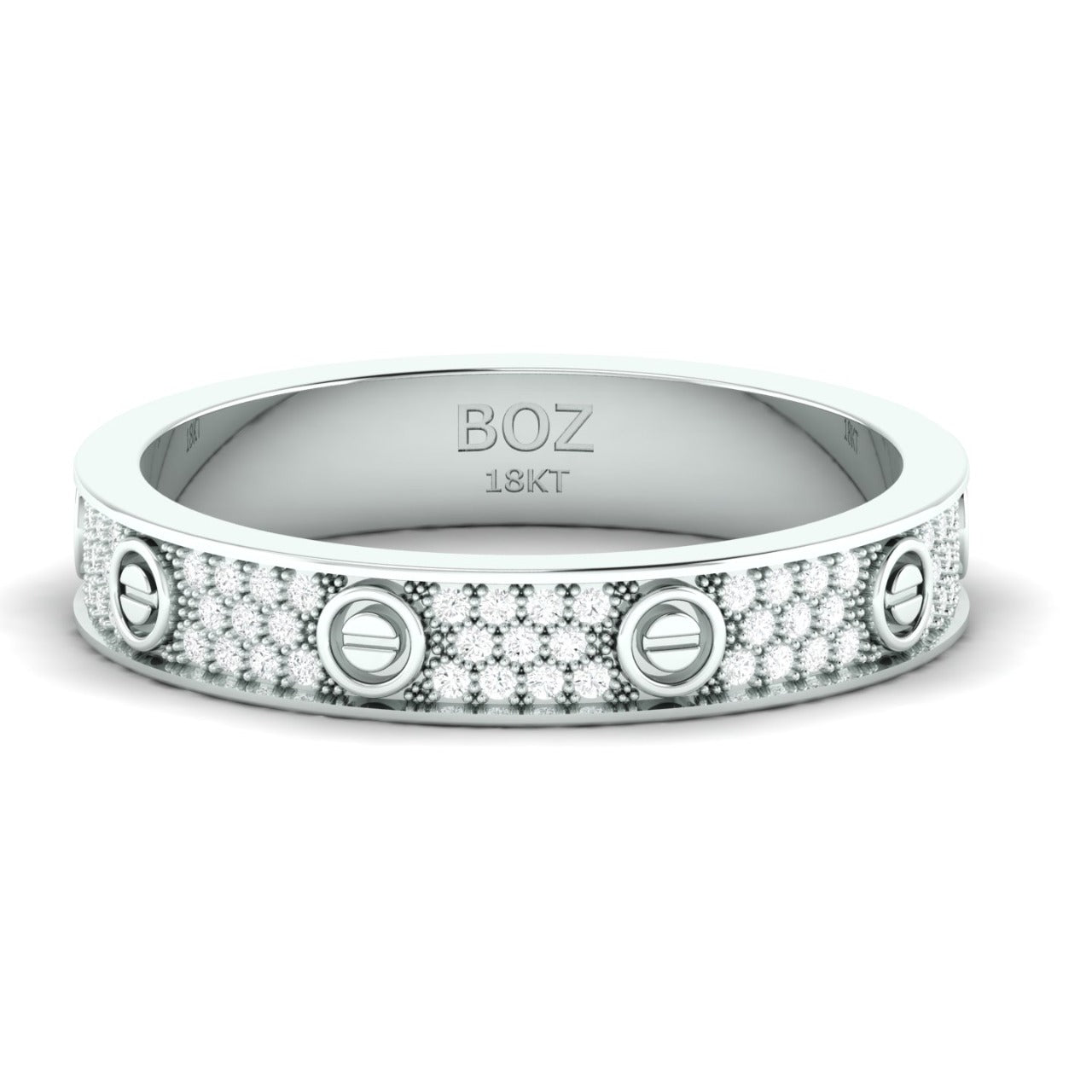 Love Inspired CZ Band in 925 Sterling Silver