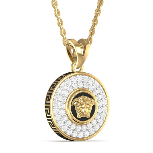 Medusa Diamond Pendent in 18K Gold