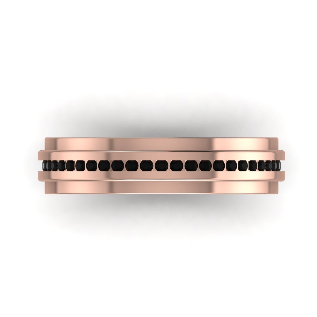 Oswald Black Diamond Band in 18k Gold