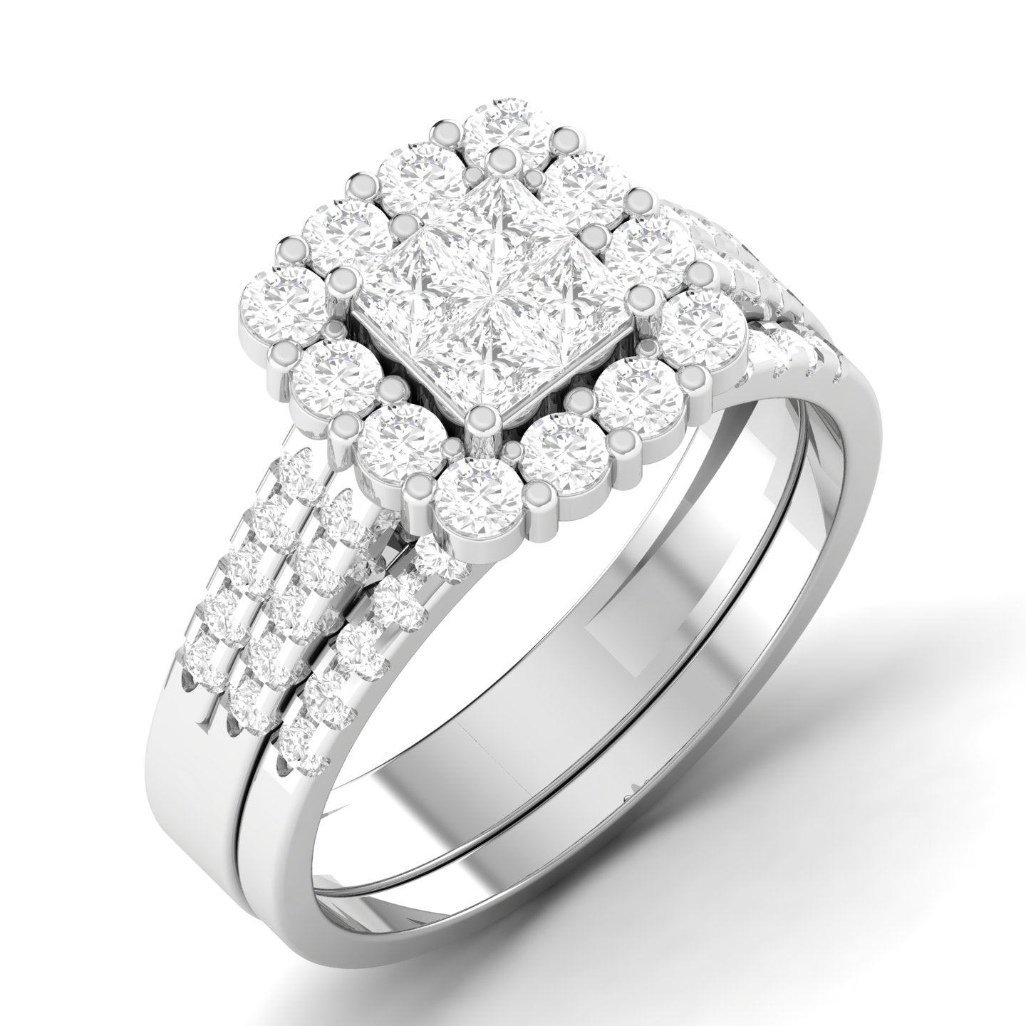 Lola Natural Diamond Cluster Engagement Ring in 18K Gold