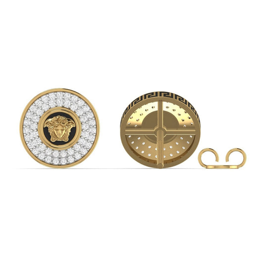 Medusa Diamond Stud Earrings in 18k Gold