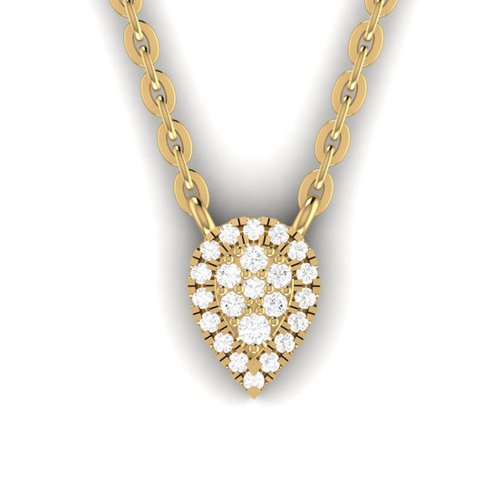 Velar Diamond Pendant Necklace in 18K Gold