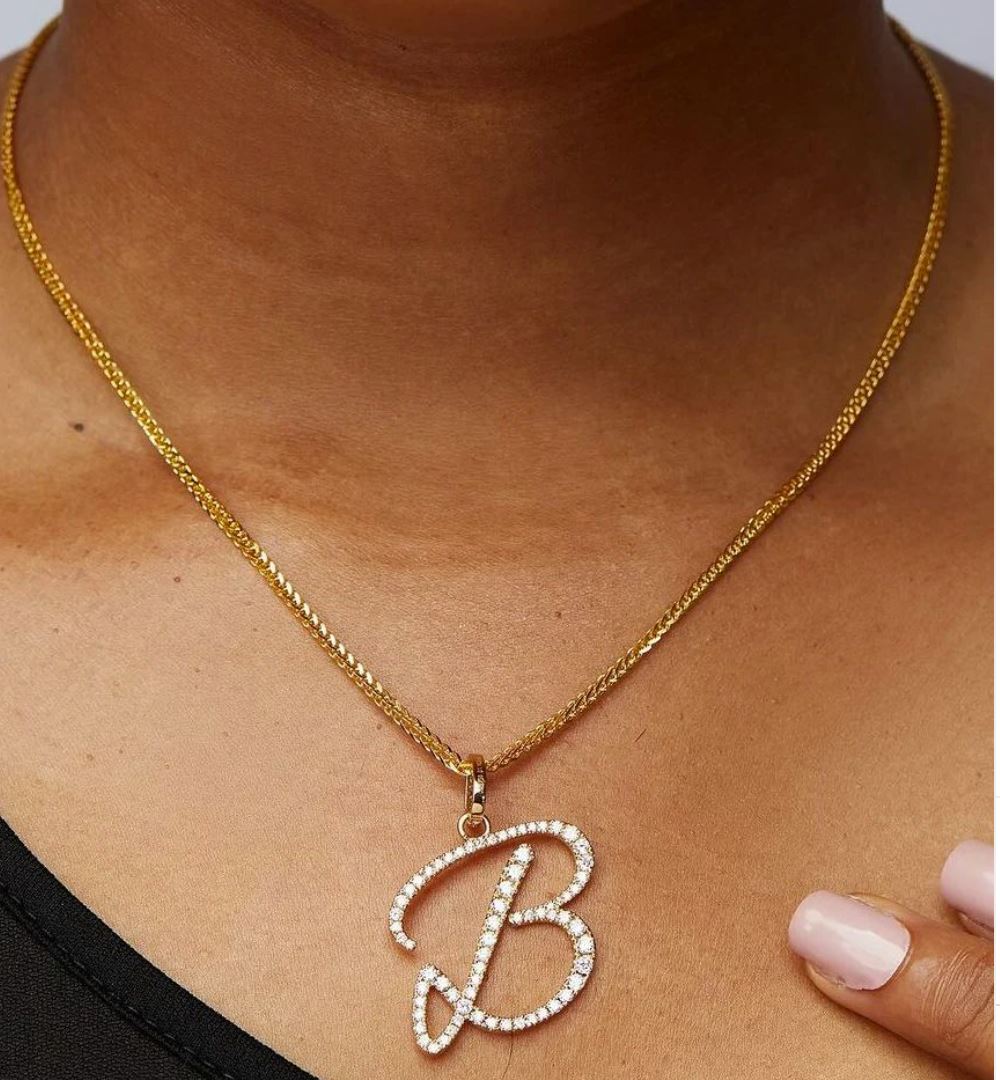 Alphabet XL Diamond Pendant in 18K Gold