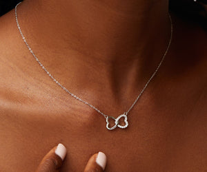 Andra Moissanite Interlocked Heart Necklace