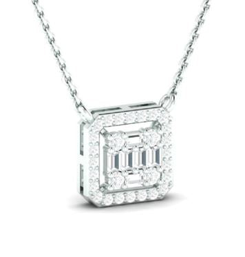 Ice Cube Baguette Cut Diamond Necklace in 18K Gold