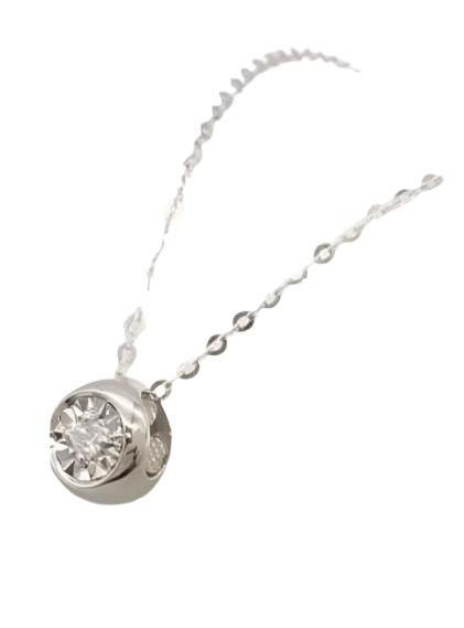 Diamond Ball Pendant Necklace in 18K Gold