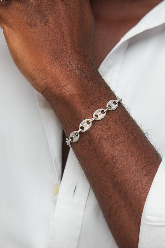 Mariner Link Diamond Bracelet in 18K Gold