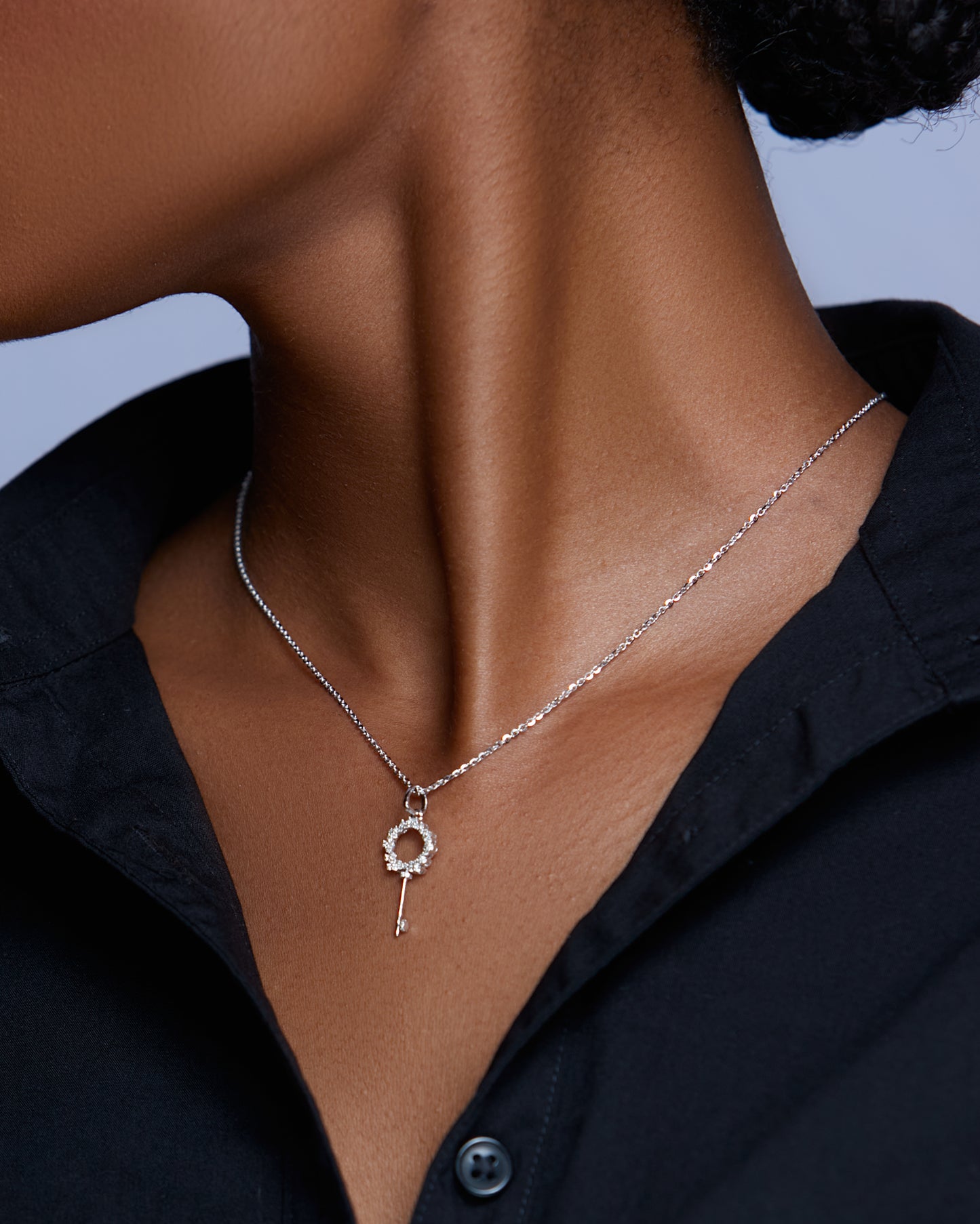 BOZ Forever Key Diamond Necklace in 18K Gold