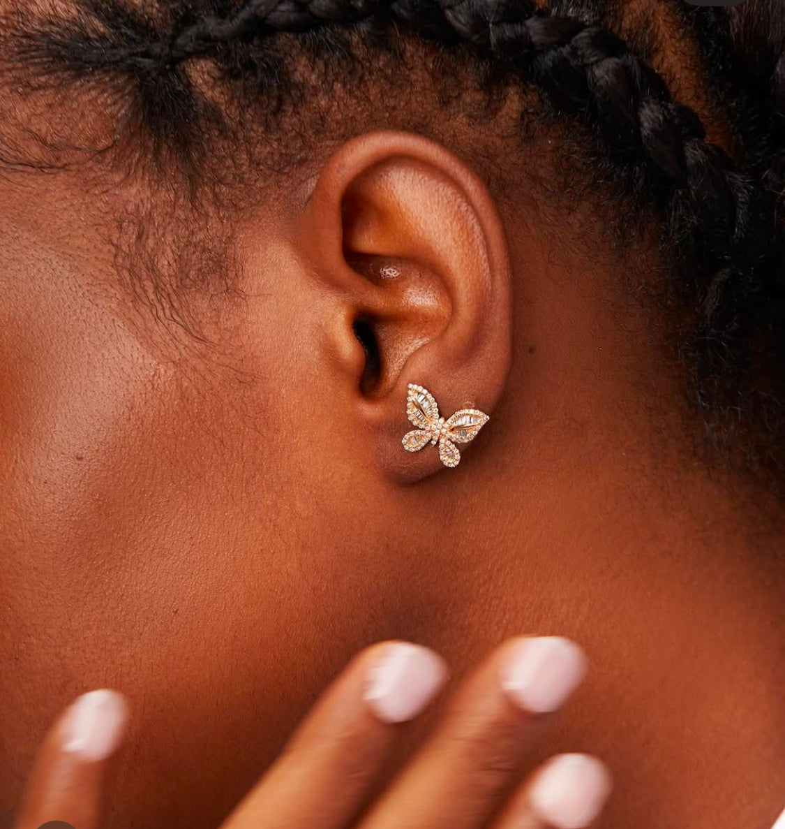 Katie Butterfly Diamond Studs in 18K Gold