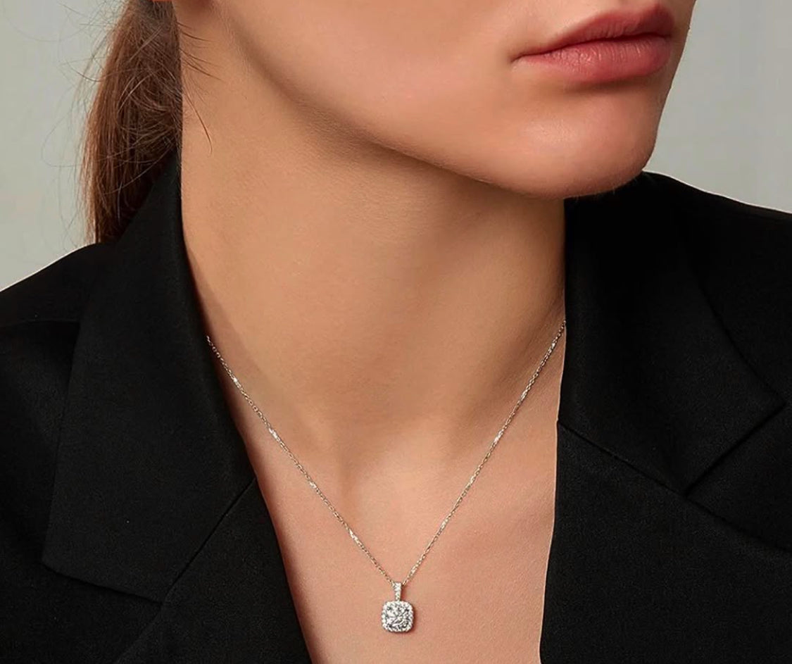 Bijou Moissanite Necklace in 925 Sterling Silver