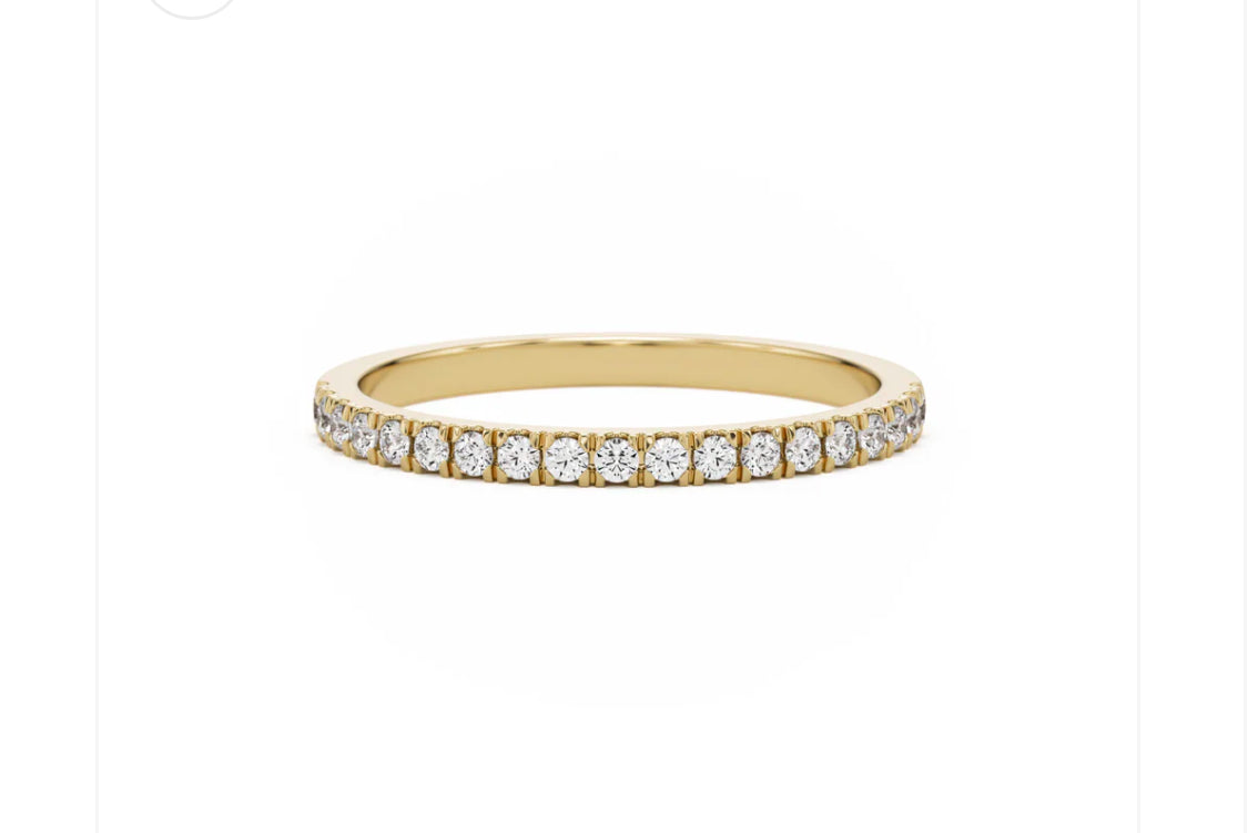 2MM Moissanite Pave Band in 18K Gold