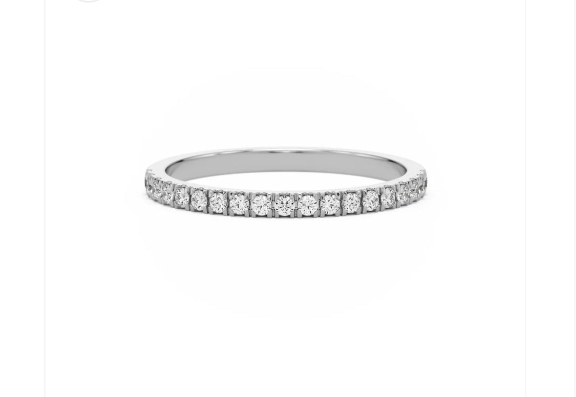 2MM Pave CZ Band in 925 Sterling Silver