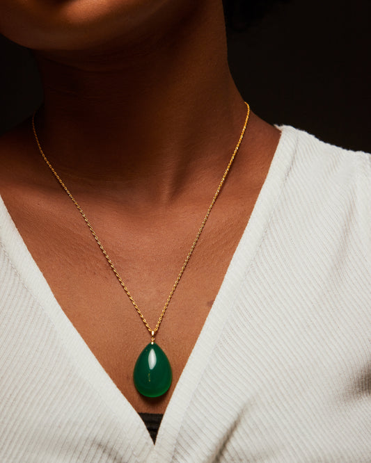 Jade Pendant Necklace in 18K Gold