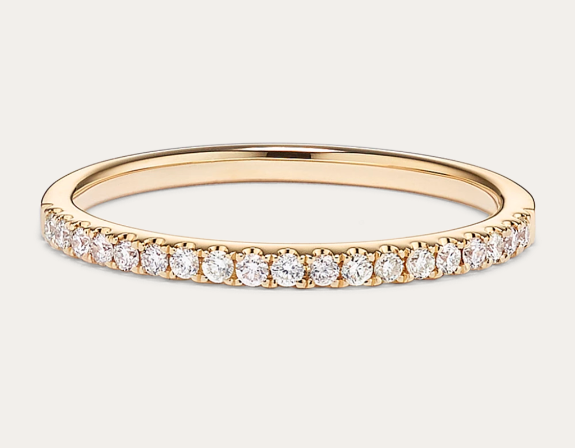 1.5MM Pave Eternity CZ Band in 10K Gold