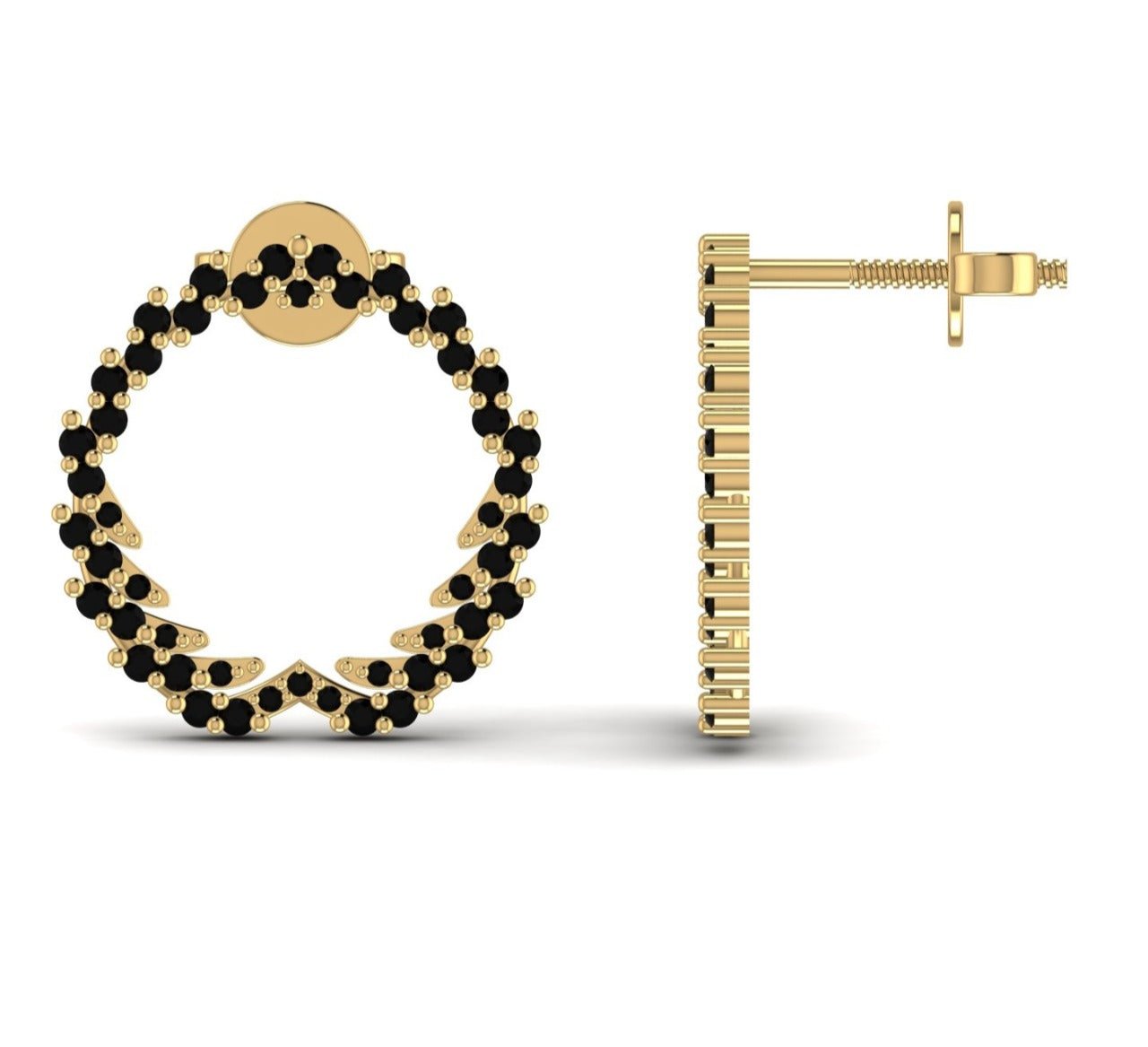 BOZ Forever Black Diamond Studs in 18K Gold