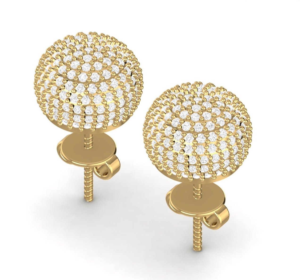 Superstar Ball Diamond Studs in 18K Gold