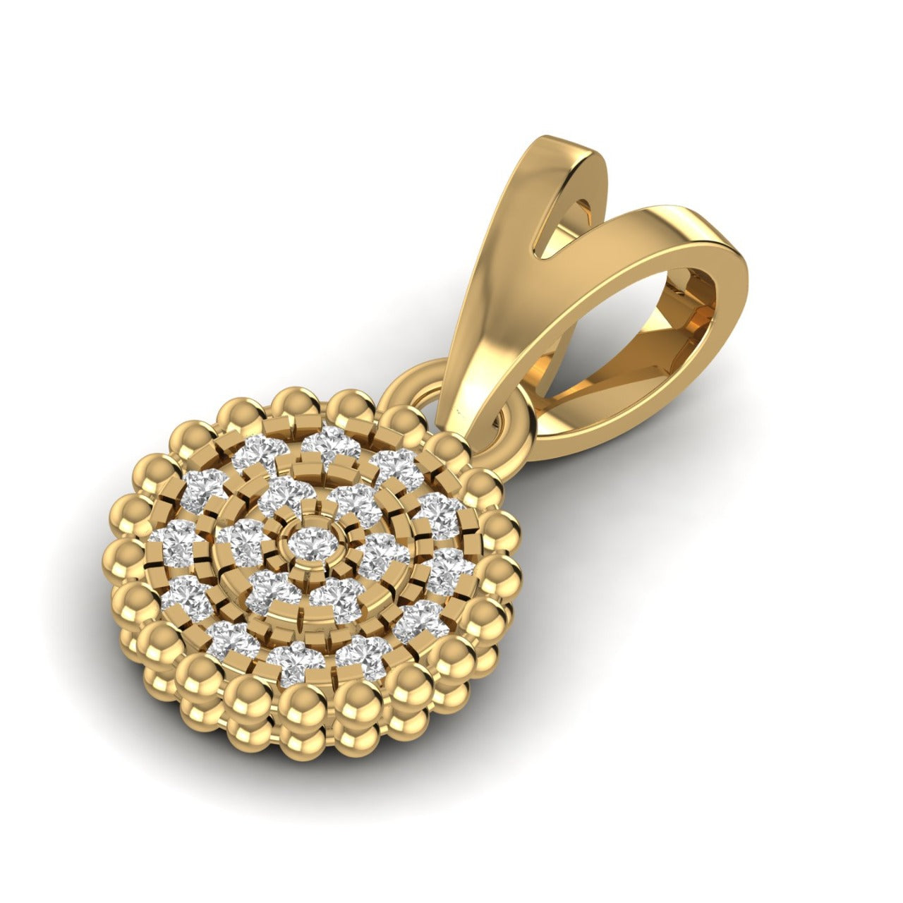 Ava Round Natural Diamond Pendant in 18K Gold