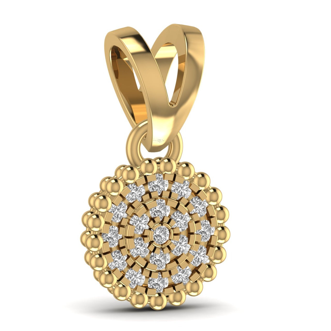 Ava Round Natural Diamond Pendant in 18K Gold