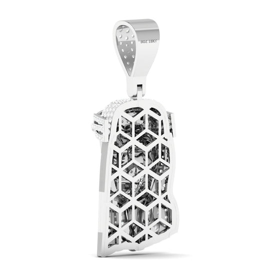 Jesus Moissanite Pendant in 925 Sterling Silver