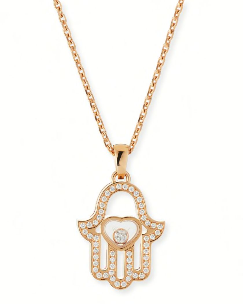 Hamsa Diamond Pendant in 18K Gold