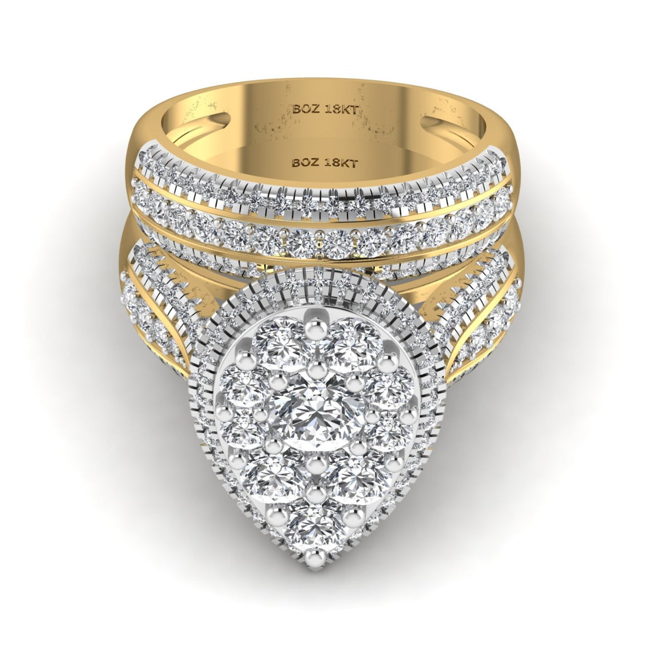 Amanda Pear Cut Diamond Bridal Set in 18K Gold