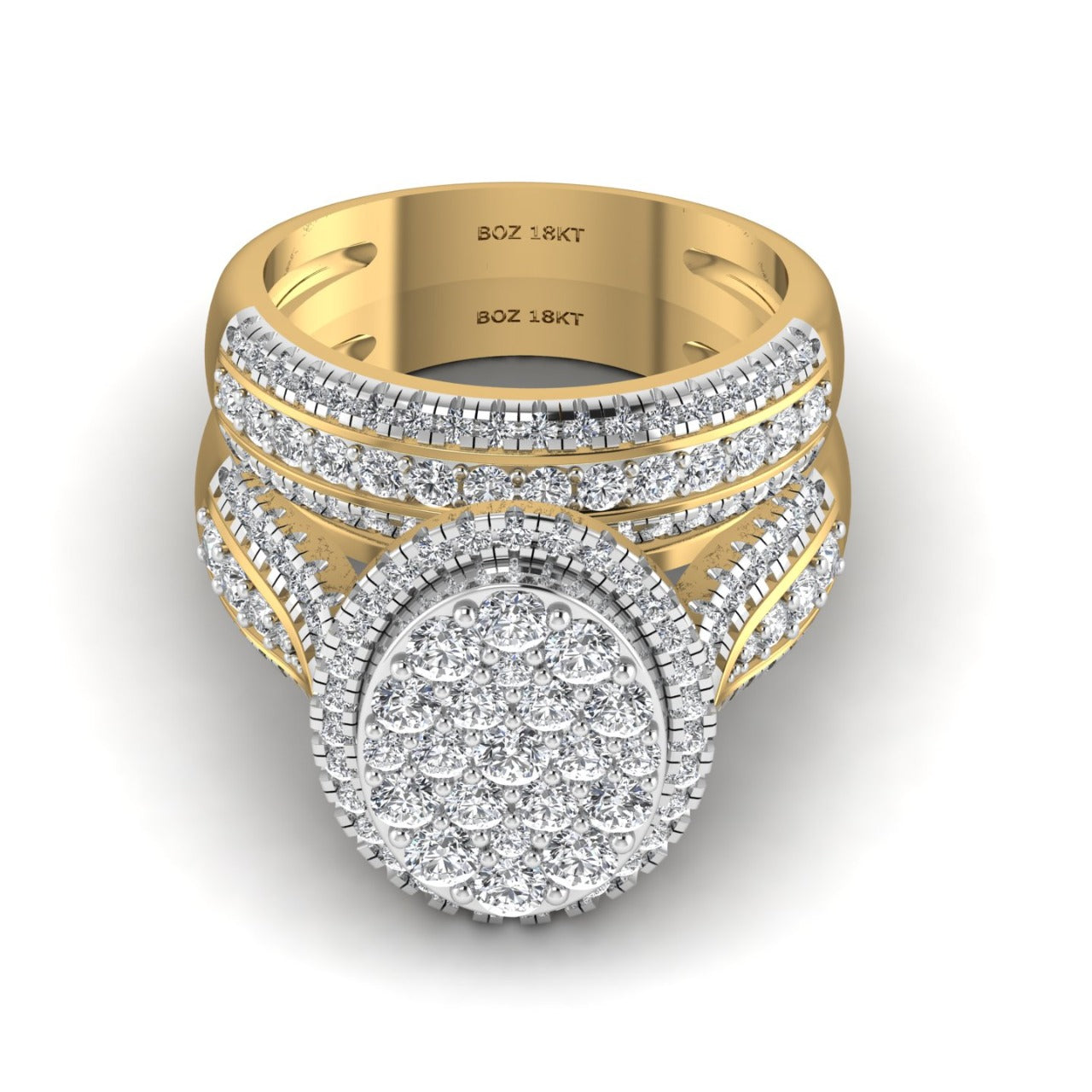 Amanda Round Cut Diamond Bridal Set in 18K Gold