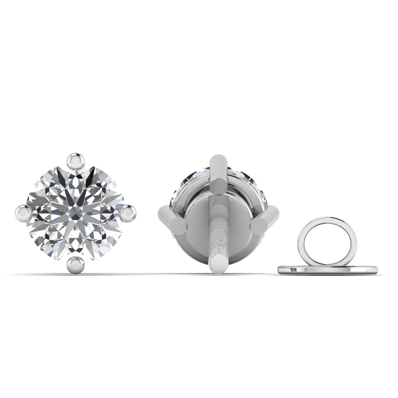 ICT Solitaire Diamond Studs in 18K Gold