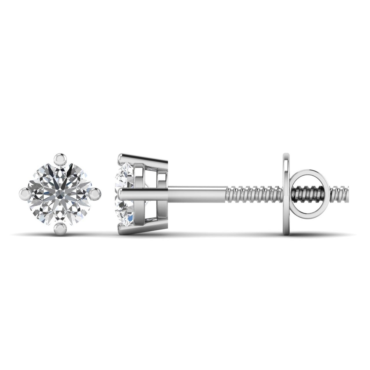 Moissanite Studs in 925 Sterling Silver