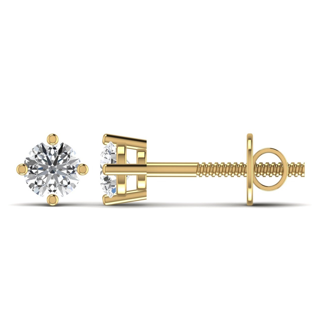 Moissanite Studs in 18K Gold