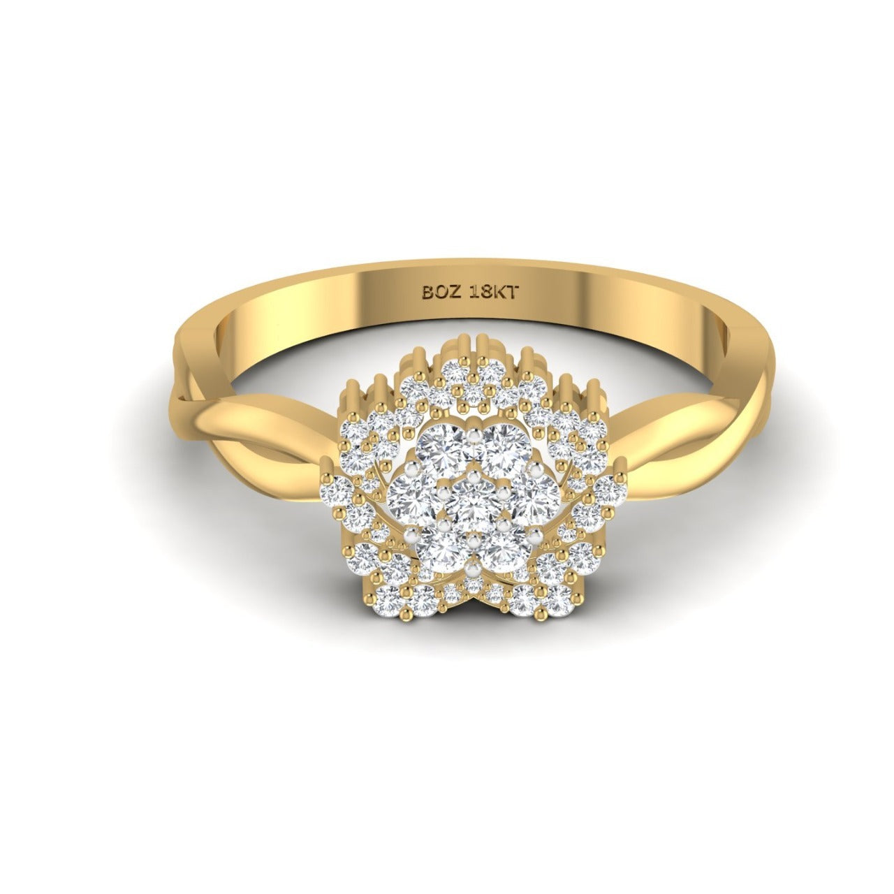 BOZ Forever Natural Diamond Engagement Ring in 18K Gold