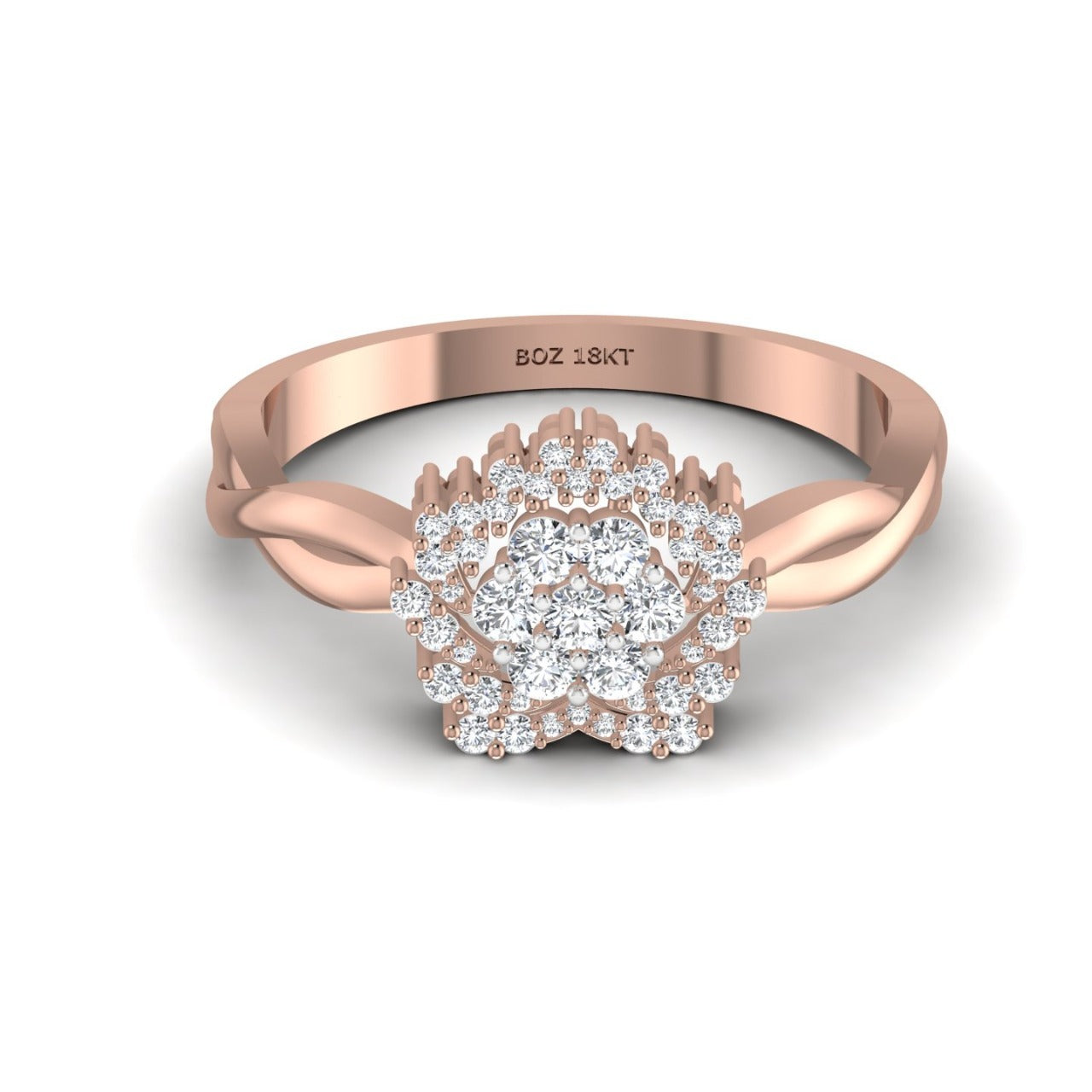 BOZ Forever Natural Diamond Engagement Ring in 18K Gold