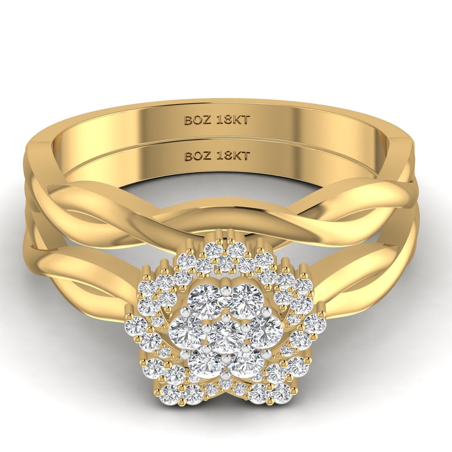 BOZ Forever Natural Diamond Bride Set in 18K Gold