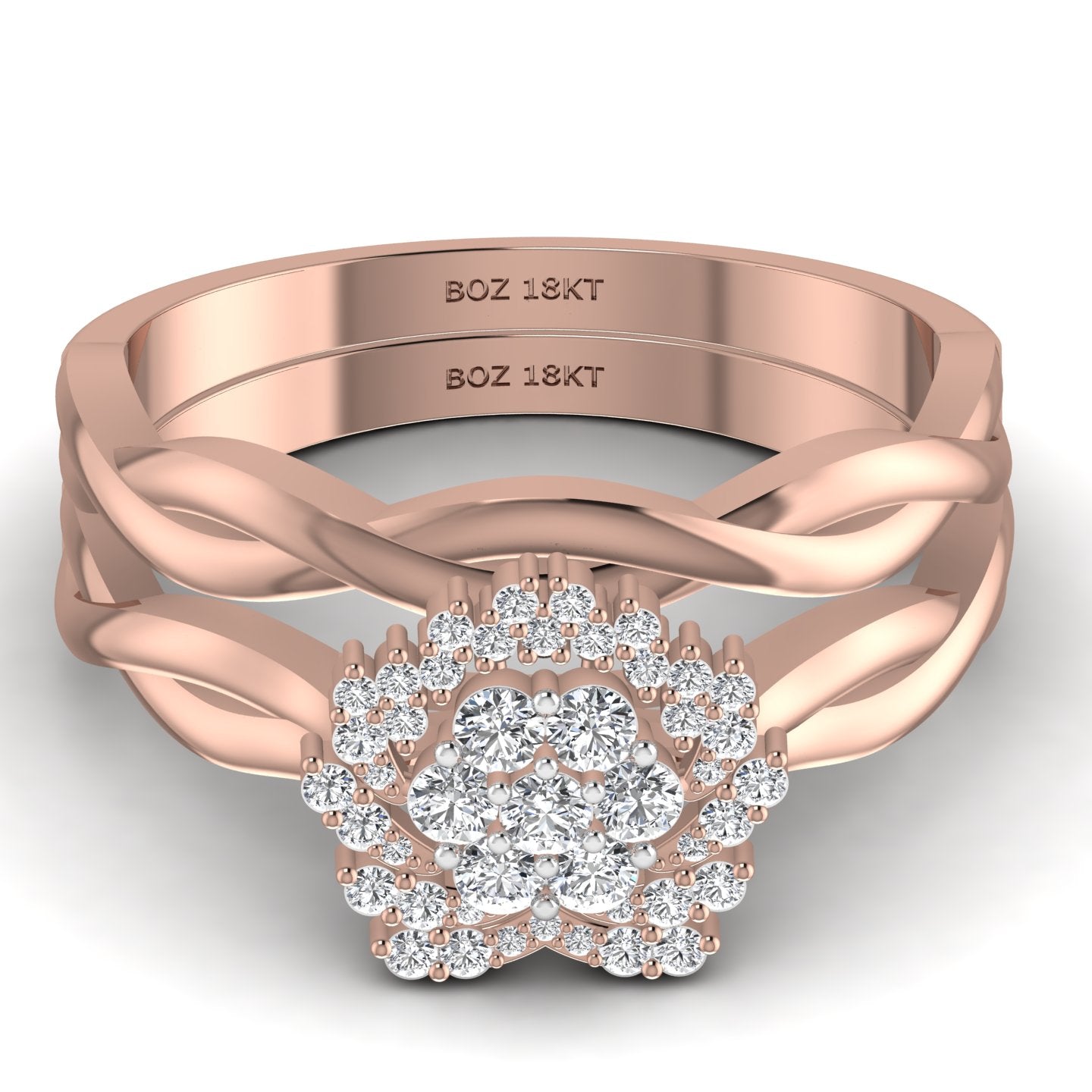 BOZ Forever Natural Diamond Bride Set in 18K Gold