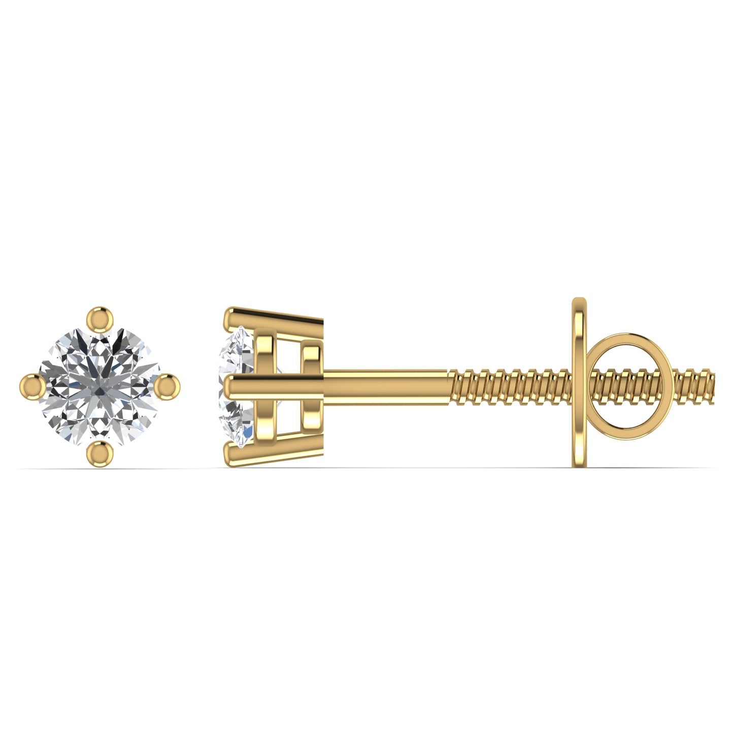 0.33CT Solitaire Natural Diamond Studs in 18K Gold