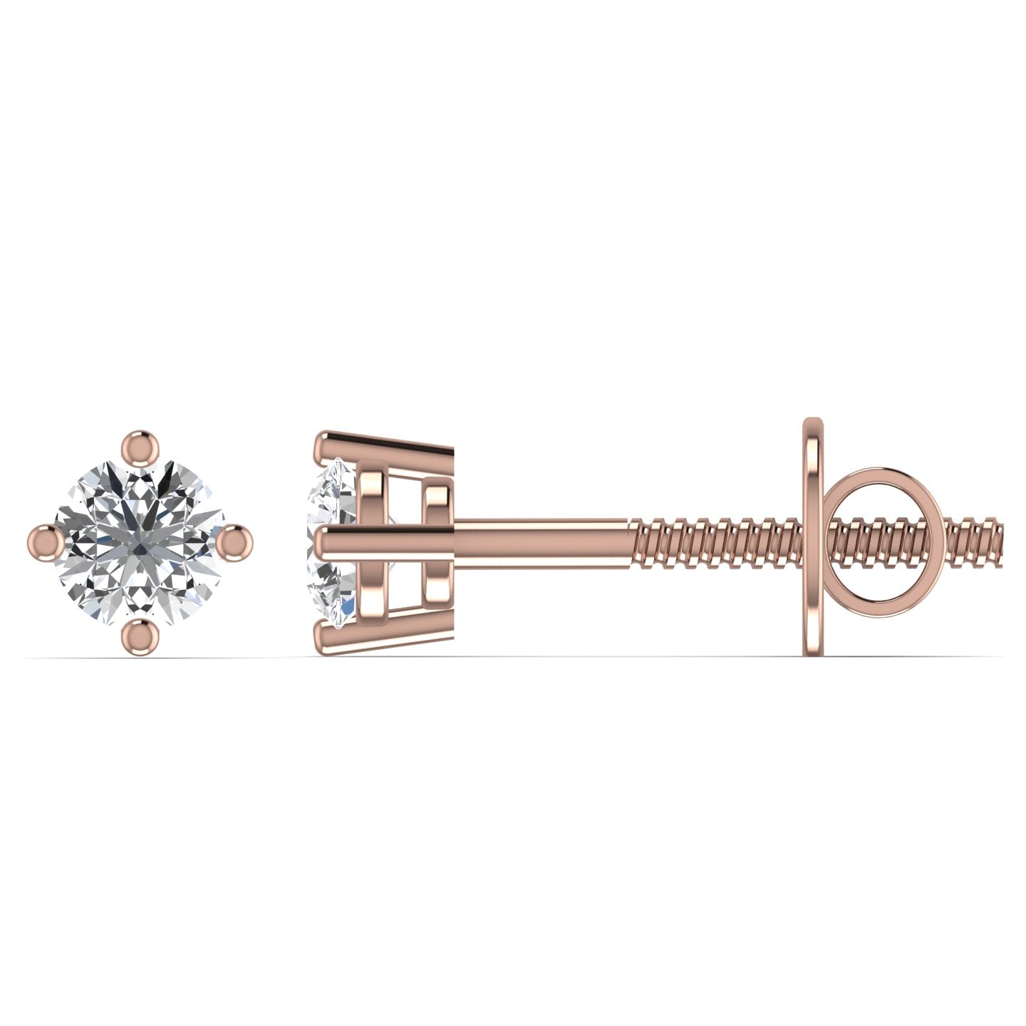 ICT Solitaire Diamond Studs in 18K Gold