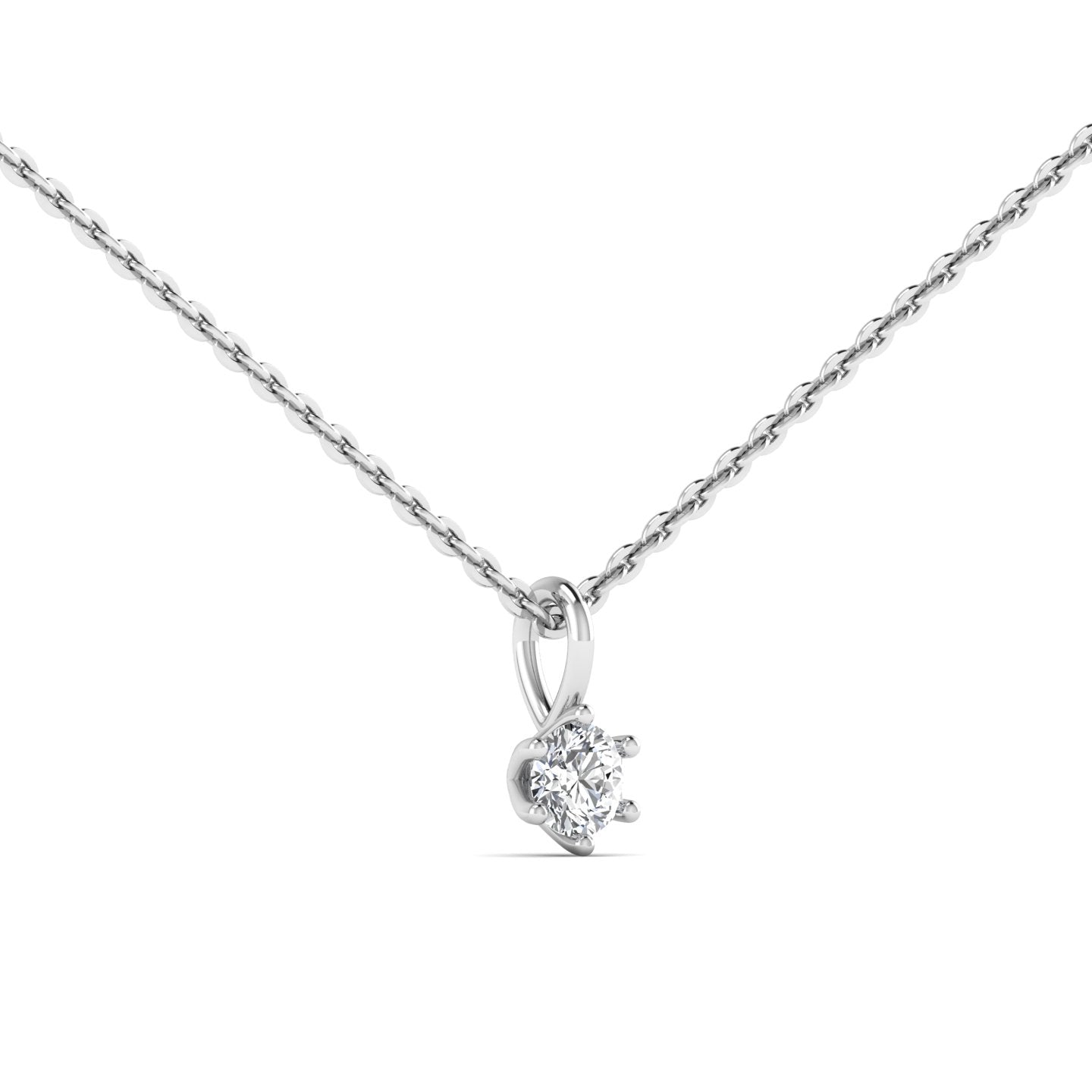 Solitaire Pendant Necklace in 18K Gold