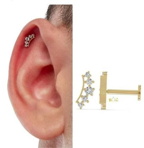 Labret Cartilage Diamond Studs in 18K Gold