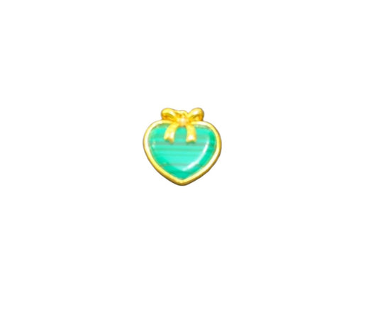 Green Heart Pendant in 18K Gold