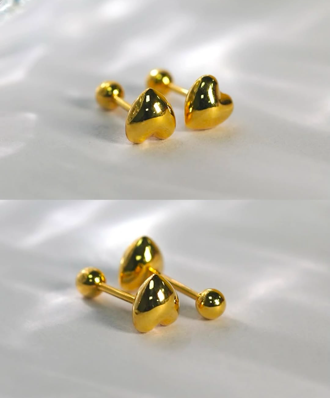 Caris Heart Studs in 18K Gold