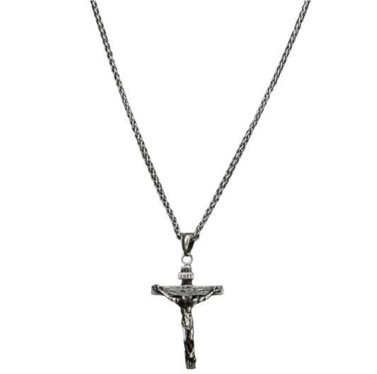 Theo Crucifix Necklace in 925 Sterling Silver