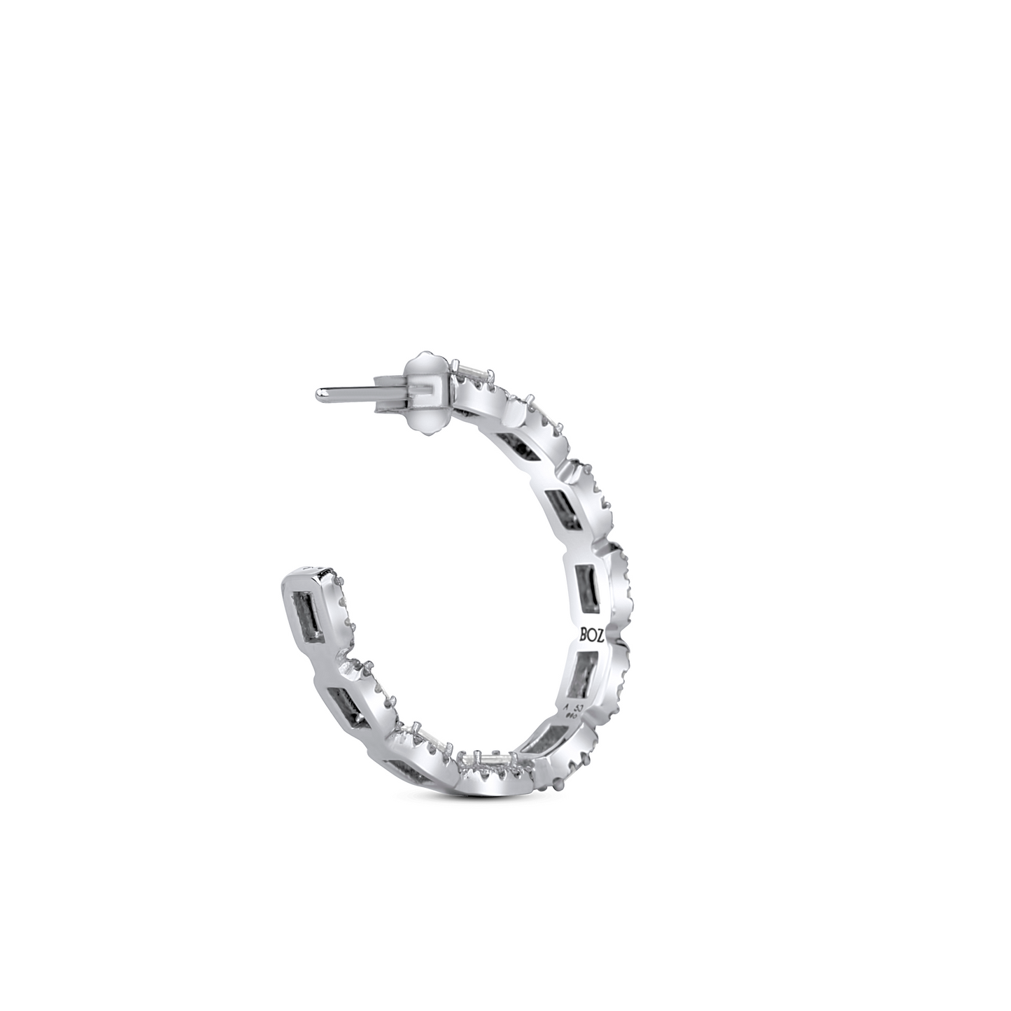 Baguette Hoops Diamond Earrings in 18K Gold