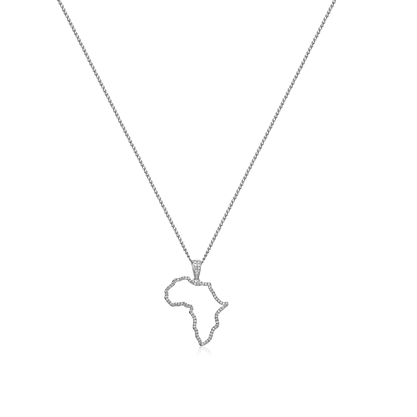 African Map Outline Diamond in 18K Gold