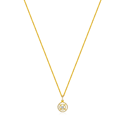 Orbit Natural Diamond Necklace IN 18K Gold