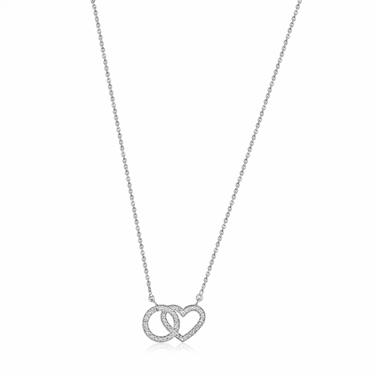 Eternal Round & Heart Diamond Necklace in 18K