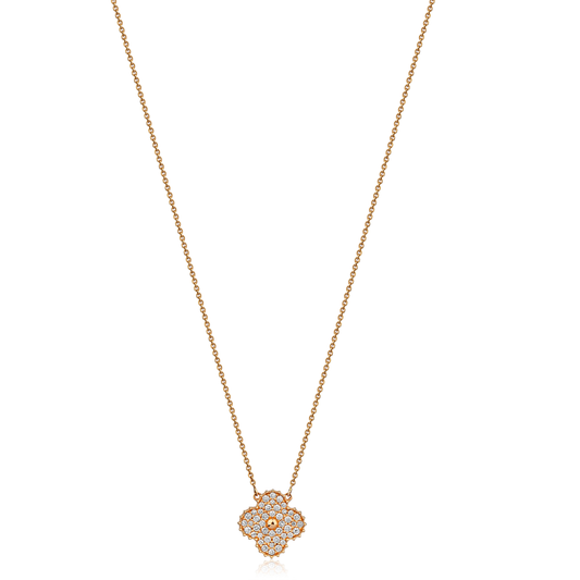 Midball Clover Natural Diamond Necklace