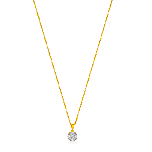 Ava Round Natural Diamond Necklace in 18K Gold