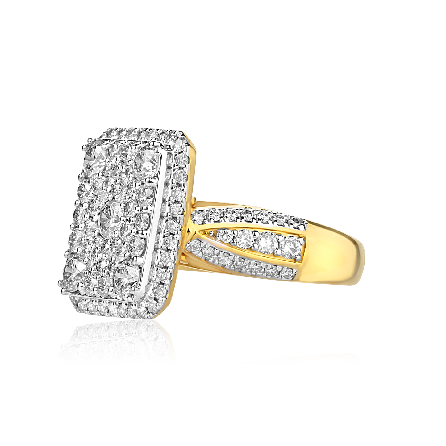 Amanda Radiant Cut Diamond Engagement Ring in 18K Gold